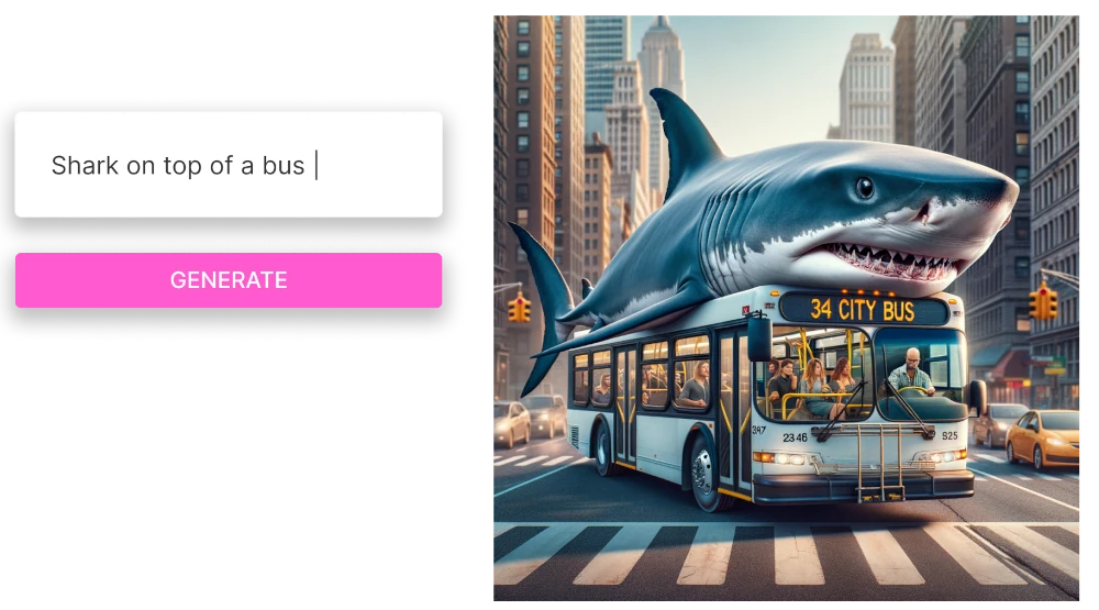 shark on top of a bus